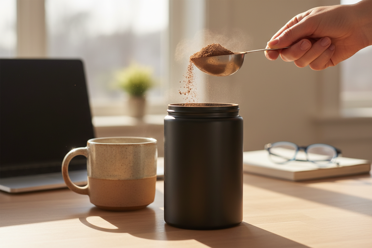 Make the powder brown and no label on the can 